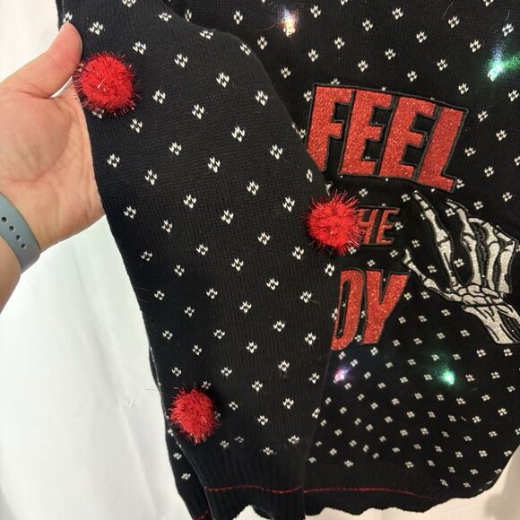 Spencer’s Chiristmas Ugly Sweater Feel the Joy Light Up Funny Tacky Holiday XL - Picture 5 of 8